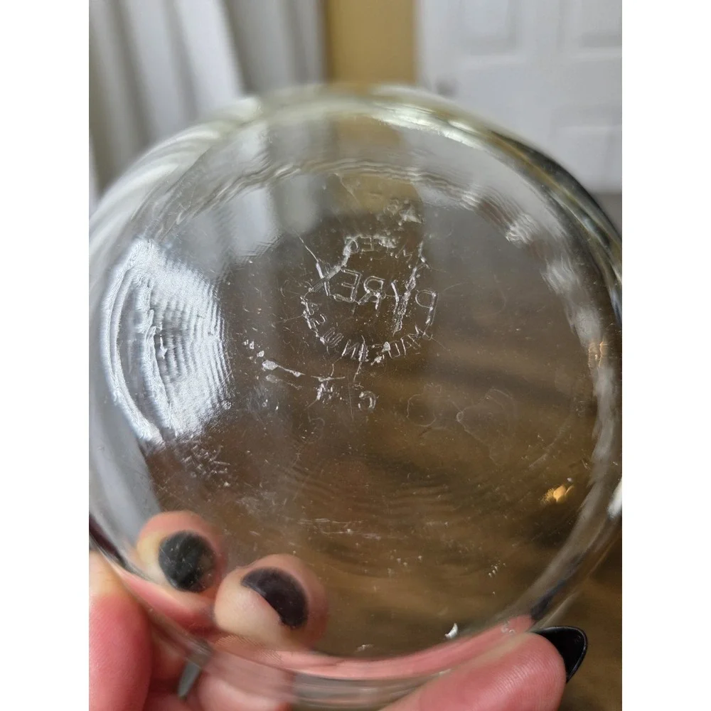 Vintage Corning Pyrex Scalloped 3 Ring Clear‎ Glass 464 Custard Cup Ramekin 10oz